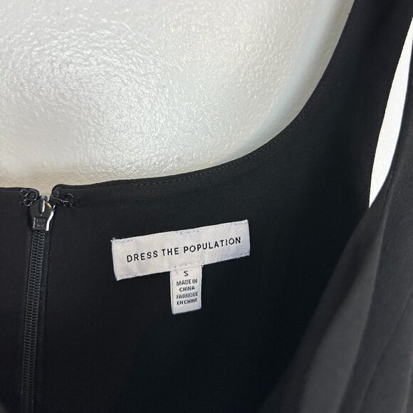 DRESS THE POPULATION Sloane Sleeveless Sheath Dress in Black Size Small - Picture 6 of 13